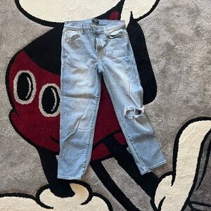 7 For All Mankind Light Blue Distressed Boyfriend Jeans